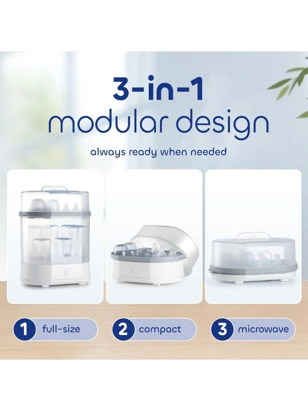 3-in-1 Electric Steam Sterilizer for Baby Bottles & Accessories - Fast